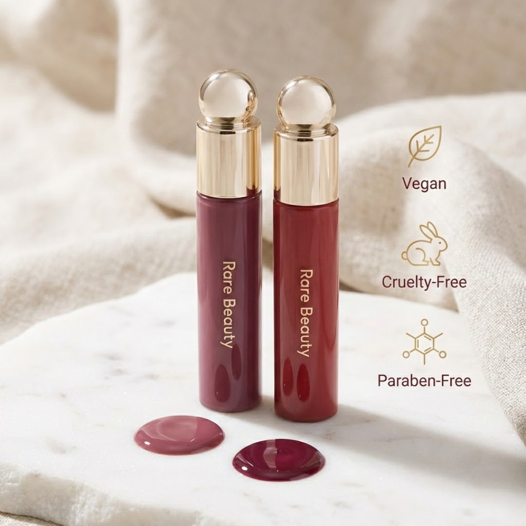 Rare Beauty Lip Oil Duo | Gel-to-Oil Formula, Hydrating & Non-Sticky, Vegan & Cruelty-Free (Pack of 2)