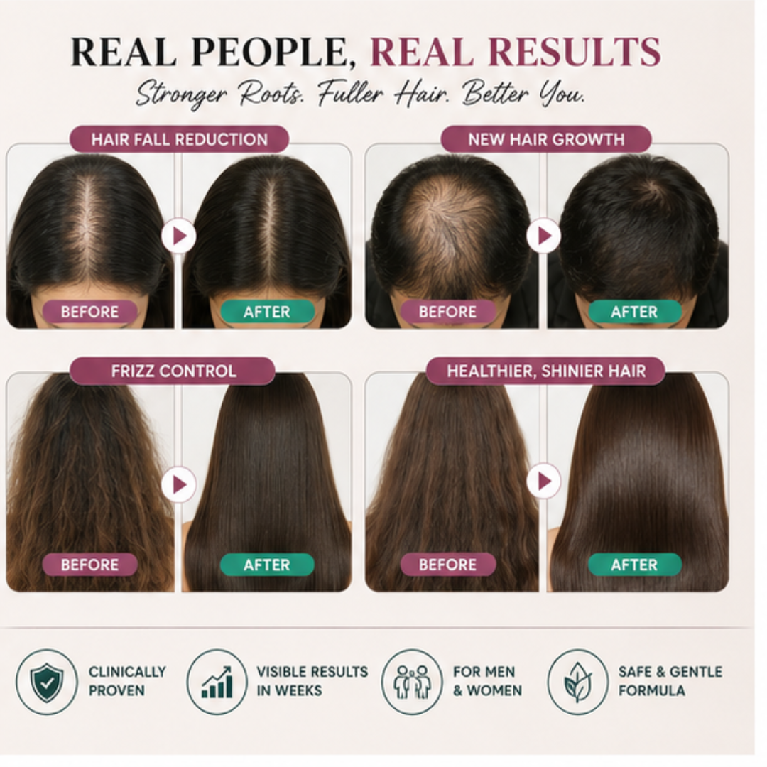 Hair Pantry Smooth & Long Hair Deal - Hair growth serum + Frizz Tamer Serum - Stronger roots , heat protector , split end control & Straight hair - Also reduce hair fall & Boosts Growth