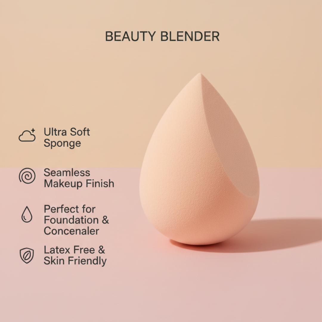 Makeup Revolution Skin Silk Duo: Luminous Serum Foundation & Under Eye Brightener Concealer & Beauty Blender