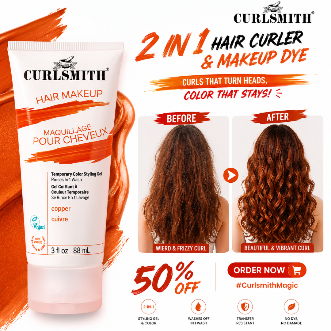 Curlsmith 2 in 1 hair curler & hair dye cream | Temporary color & styling Gel | No heat or Chemical for styling | Washes out in 1 wash