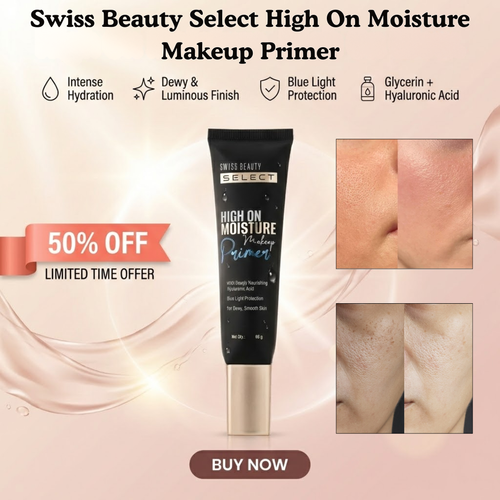 Swiss Beauty Select High On Moisture Makeup Primer – Hydration + Blue Light Protection