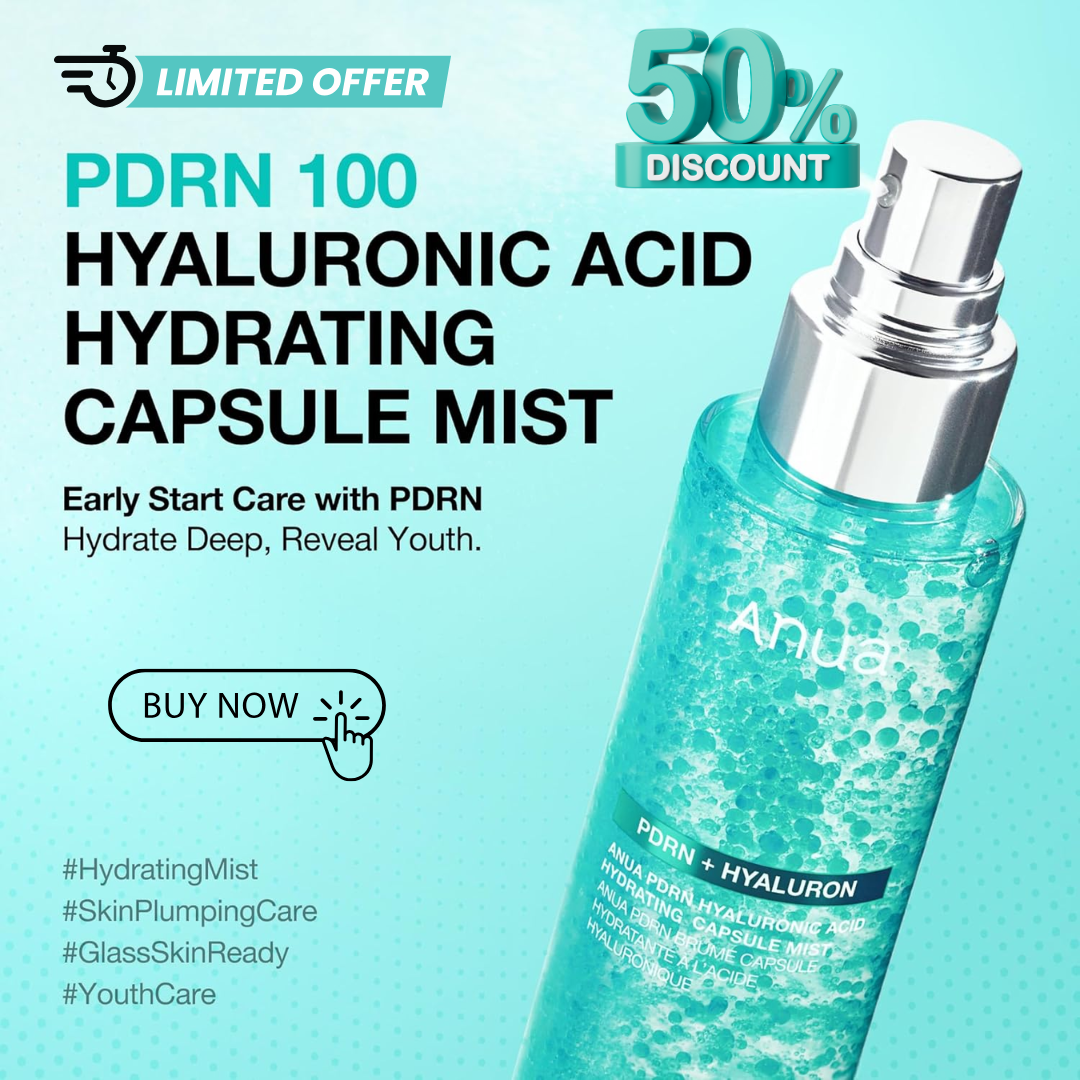 Anua PDRN 100 Hyaluronic Acid Hydrating Capsule Mist | Deep Moisture + Youthful Glow, Plumping & Glass Skin Mist