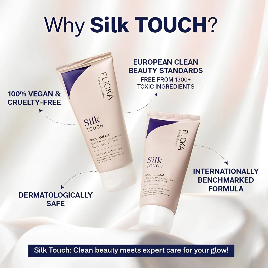 FLICKA Silk Touch & Blend & Shine Face Perfection Duo | Hydrating Primer + SPF Foundation