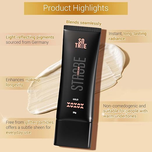 So True Strobe Cream (Primer, Highlighter, Moisturizer with Instant Natural Glow)