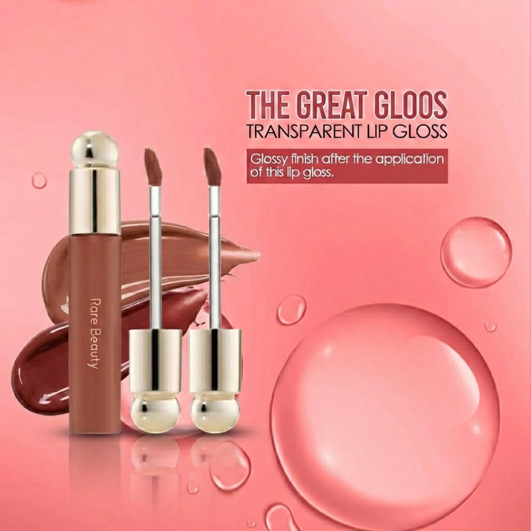 Rare Beauty Soft Pinch Tinted Lip Oil – Pack of 2 | Moisture-Rich, Plumping & Lightweight Lip Gloss in Woodish Red & Brownish Nude