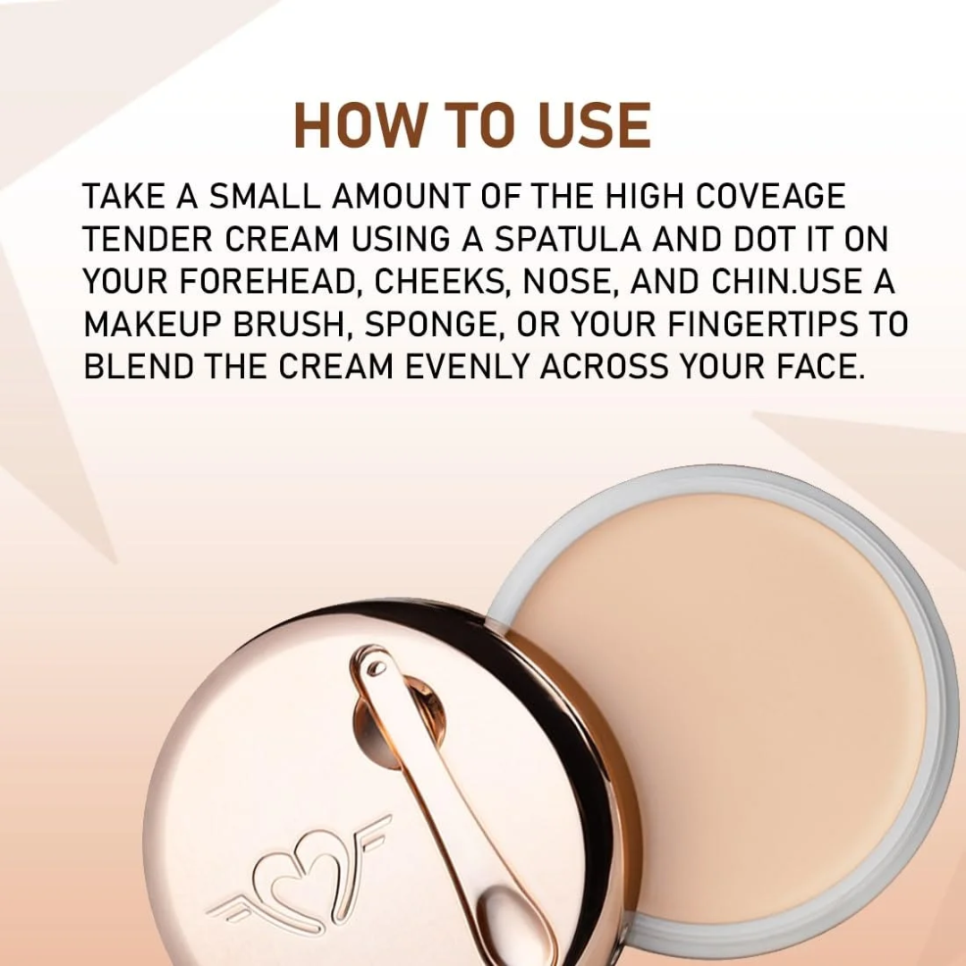 All in one High Coverage Tender Cream | Conceal, Cover & Hydration | Light weight & long-lasting | For all Skin Types