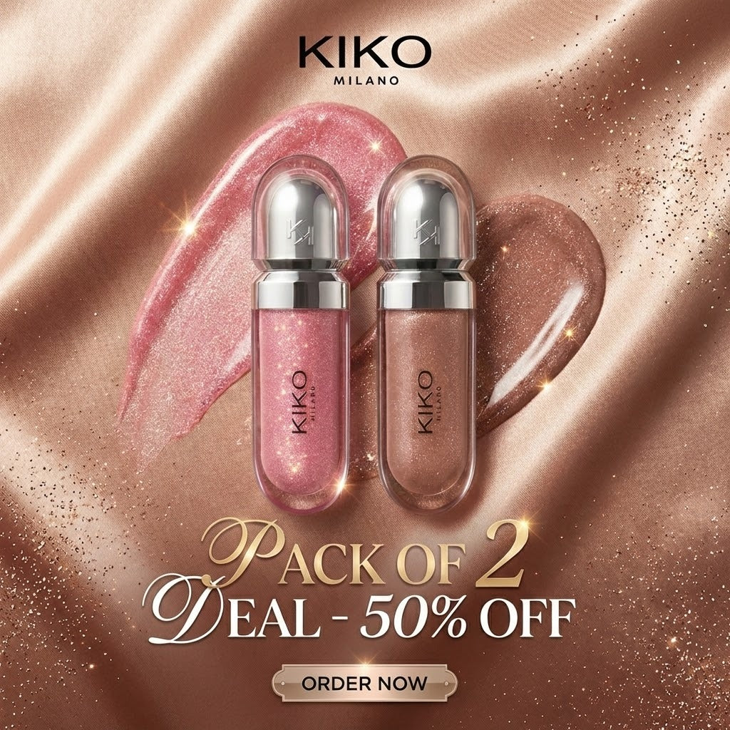 KIKO Milano 3D Hydra Xtreme Lipgloss – Plump, Hydrate & Shine with 23% More Moisture (Pack of 2)